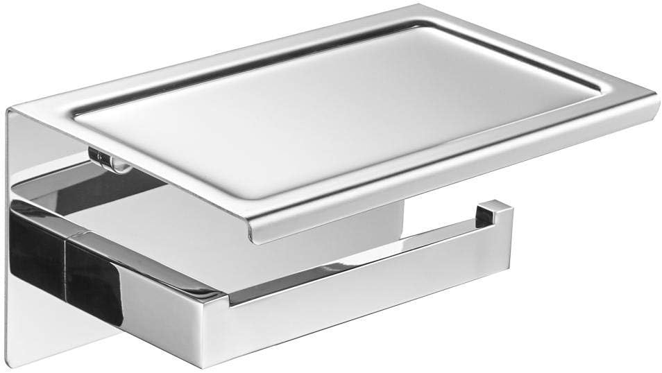 Toilet Paper Holder Roll Holder,Toilet Roll Holder with Phone Self,Stainless Steel Toilet Paper Holder,Bathroom Lavatory Paper Towel Dispenser/Brushed Finish Silver