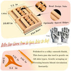 Wooden Foot Massager Roller with Reflexology Socks and Gloves Tools Set for Circulation, Pain Relief in Wide Feet, Health Promotion, Gift for Mom, Dad, or Elderly