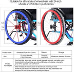 1 Pair Silicone Wheelchair Push Rim Covers,22/24-Inch Non-Slip Wear-Resistant Silicone Hand Push Cover Rear Wheel Push Ring Protective Cover,Improve Grip and Tract ( Color : Green , Size : 24Inch )