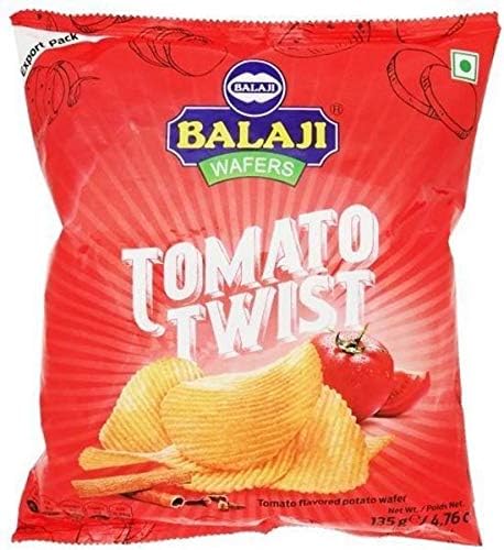 Balaji Tomato Twist (tomato potato wafer) - 135g - (pack of 4)