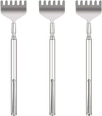 Extendable Back Scratcher for Men 3 Pack Portable Telescopic Metal Back Scratchers/Hand Massager with Pocket Clip for Thanksgiving, Birthday, Christmas Gifts