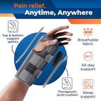 DR. BRACE Adjustable Wrist Brace Night Support for Carpal Tunnel, Doctor Developed, Upgraded with Double Splint & Therapeutic Cushion,Hand Brace for Pain Relief,Injuries,Sprains (S/M Right Hand, Grey)