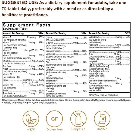 Solgar Iron-Free Formula VM-75, 90 Tablets - Multivitamin with Chelated Minerals - Vitamin A, B6, B12, C, D, E - Biotin, Magnesium, Calcium, Zinc - Vegan, Gluten & Dairy Free, Kosher - 90 Servings