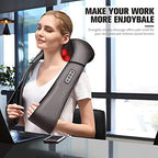 MagicMakers Neck Massager with Heat Gifts for Women, Men, Dad, Mom, Family, Friend, Mothers Day, Fathers Day, Christmas, Shiatsu Kneading Back Massager for Shoulder, Pain Relief, Muscle Soreness