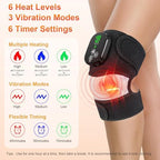 YUANBO Heated Knee Massager with 6 Timer, 3 in 1 Cordless Knee Heating Pad Brace Wrap for Elbow Shoulder Knee Pain Relaxation with 3 Vibration & 6 Heating Modes