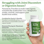 NatureCity TrueAloe Organic Aloe Vera Capsules - Supports Digestive Balance, Joints and Stomach Comfort - Plant-Based Aloe Barbadensis Powder - Easy-to-Swallow Single Ingredient Formula - 120 Caps