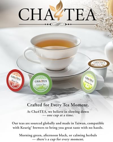 Cha4Tea 36-Count Pure Chamomile Herbal Tea Pods Compatible with Keurig Brewers - Bedtime/Sleep-well/Nightly Calm/Relaxing Tea