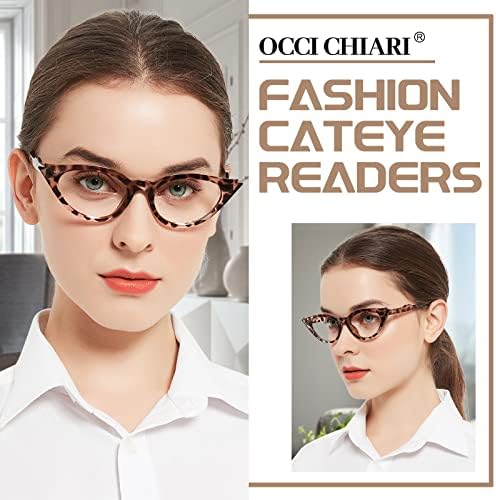 OCCI CHIARI Cat Eye Reading Glasses for Women Cateye Stylish Readers Glasses 100 125 150 175 200 225 250 275 300 350