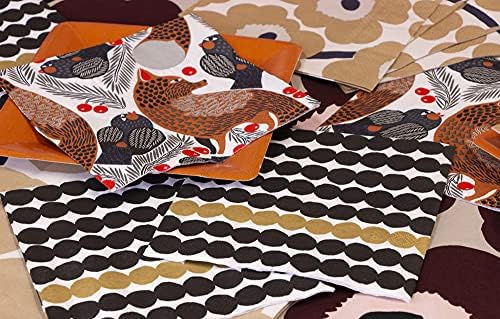 Boston International Ideal Home Range napkins, Rasymatto- Black/Gold 20-Count Lunch Size