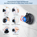 Massage Ball, Mountable Muscle Massage Roller for Pain Relief, Suction Cup Self Back Massager Roller and Trigger Point Massager to Relieve Muscle Knots, Hands-Free - 2 Balls