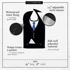 Adult Bibs for Men, Dress ‘n Dine™ Clothing Protectors for Eating, Senior Adult Bib Terry Cloth Crumb Catcher, Embroidered Design, Waterproof, Reusable, Washable (Blue Tie + Tuxedo)
