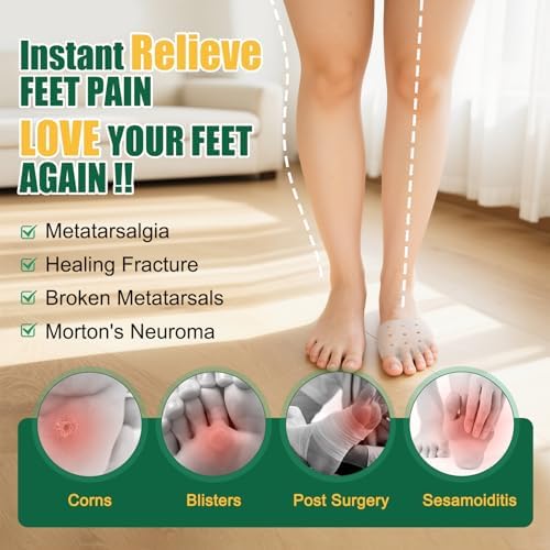 4Pcs Metatarsal Pads & Toe Separators for Women & Men - Ball of Foot Cushion, Gel Toe Spacers for Pain Relief, Metatarsalgia, Morton’s Neuroma, Long Hours of Standing or Walking