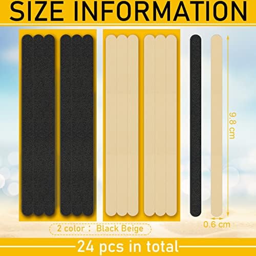 Kathfly 24 Pcs Women Shoe Strap Cushion Insert Grips Anti Slip Heel Liners Adhesive Shoe Grips Thin Heel Straps for High Heels Women Men Loose Shoes, Black and Beige