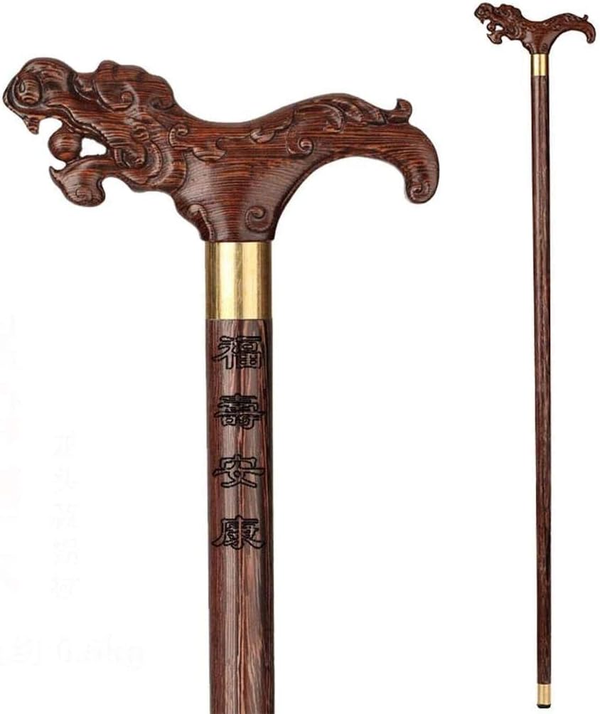 Canes Solid Wood Chicken Wings Sizes Cane Walking Stick Head The Dragon Supplies Old Gifts Walker Crutch Solid Wood Cane Old Man Wooden Elderly Crested Head Faucet Crutch Innovate