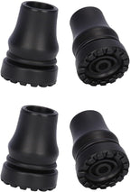 supregear Rubber Cane Tips, (3/4", 4-Pack) Heavy Duty Walking Cane Tips, Anti-Slip Replacement for Canes, Walking Sticks, Hiking Sticks, Seniors Crutches, Black