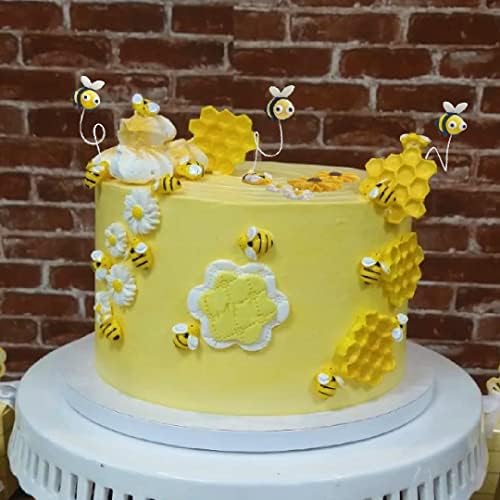 27PCS Bee & Sunflower Cake Toppers for Daisy Themed Birthday Party