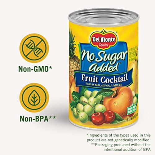 Del Monte MONTE No Sugar Added Fruit Cocktail, Canned Fruit, 12 Pack, 14.5 oz Can 2400013211