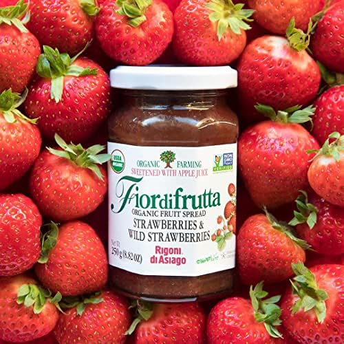 Rigoni di Asiago Fiordifrutta Organic Fruit Spread, Strawberry, 250 g, 6 Count