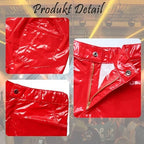 QiaTi Men's PU Leather Shorts Elastic Waist Rave Hot Short Pants Zipper Men Sexy Shorts with Pockets for Club
