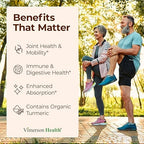 Turmeric Curcumin Supplement with Black Pepper Extract - High Potency Organic Turmeric 1200mg & 95% Curcuminoids for Joint & Digestive Health - Joint Support Supplement - 60 Vegan Curcuma Capsules