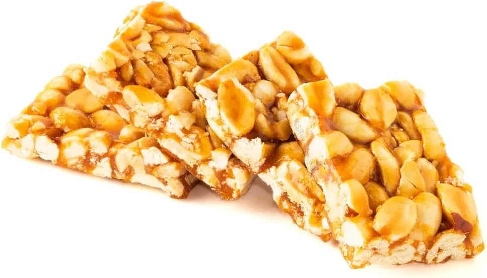 NY Spice Shop Peanut Honey Bars - 1 Pound Roasted Peanut Crunch Candy Bars - Sweet and Salty Snack Squares - Traditional Brittle Style Confection - Honey Coated Nut Bar Pieces