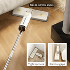 2 in 1 Wet Dry Spray Mop for Floor Cleaning, Swivel Flat Long Handle Trapeador with Washable Reusable Pads & Refillable Bottle, Lightweight for Hardwood, Laminate, Vinyl, Tile, Marble, Cream White