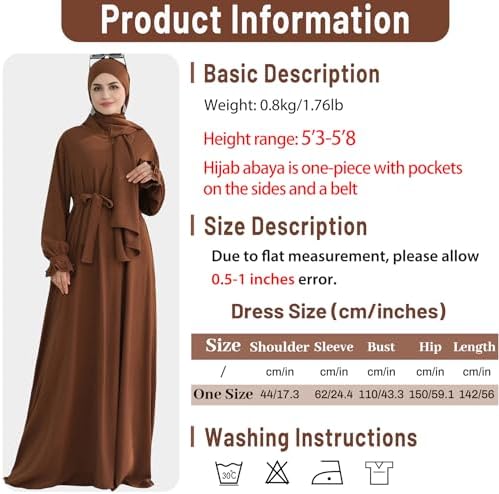 Women Muslim Dress Middle East Arabian Robe Islamic Modest Dress with Hijab Scarf Lace Sleeve Flowy Abaya Dress