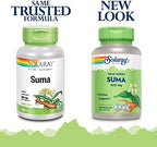 SOLARAY Suma Root 500mg | Adaptogenic Herb for Healthy Stress & Immune Function Support | Naturally Plant Sterols | Non-GMO & Vegan | 100 VegCaps
