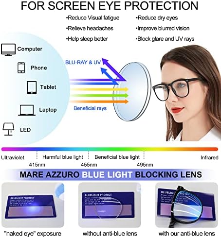 MARE AZZURO Folding Blue Light Blocking Reading Glasses Women Computer Readers 1.0 1.25 1.5 1.75 2.0 2.25 2.5 2.75 3.0 3.5