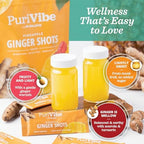 Ginger Shots with Turmeric & Pineapple - Ginger Juice Superfood Powder - Immunity Shots & Wellness Shots for Digestion & Energy Support - 15 Stick Packs - PuriVibe