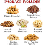 Nuts Gift Basket - 7 Sectional Platter With a Variety of Freshly Roasted Nuts - Beautifully Packaged Gift for Birthday, Sympathy. Large Family Pack.