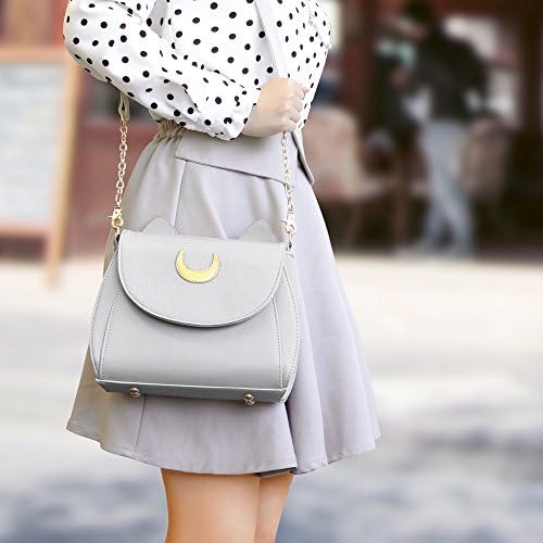 OCT17 Moon Luna Design Purse Kitty Cat satchel shoulder bag Designer Women Handbag Tote PU Leather Sailer Style