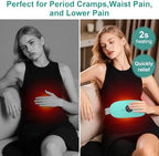 Portable Heating Pad for Period Cramps: Cordless Menstrual Heating Pad with 3 Heat Levels and 3 Massage Modes, 3s Fast Heating Gift for Women and Girl Blue
