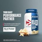 Dymatize Elite 100% Whey Protein Powder, L-Leucine, Quick Absorbing & Fast Digesting for Optimal Muscle Recovery, Gourmet Vanilla, 32 Oz