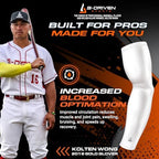B-Driven Sports Pro-Fit Compression Arm Sleeve - Athletic Baseball Basketball, Football, Softball, Running, Gaming (1pc)