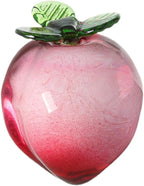 ABOOFAN Glass Fruit Decor, Hand Blown Crystal Figurines Collectibles, Artificial Fruit Ornament Tabletop Decoration for Home Kitchen Centerpiece, Dining Room Shelf Display (Peach)