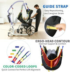 500lbs Full Body Patient Lift Sling – Heavy Duty Mesh Transfer Sling for Wheelchair,Toilet,Shower Breathable Sling with Wide Padding & Color-Coded Loops(L)