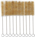 Test Tube Cleaning Brush 25mm Dia. Tan Bristles Radial Tip 11inch Length Tube Wash Cleaning Brush for Lab Set Chemistry, 15 Pack (9.4inch)