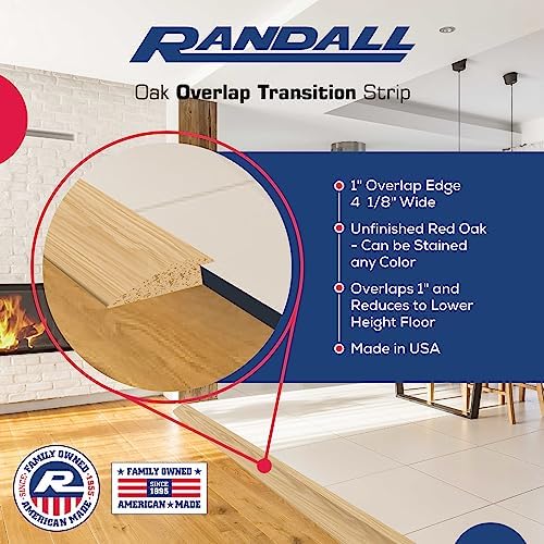 Randall Oak 1inches Overlap Edge Floor Transition 4 1/8inches Wide (3 FT Long)