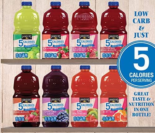 Langers 5 Calorie, Mongo Mango, 64 Fl Oz (Pack of 8)