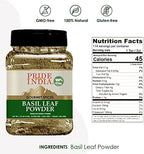 Pride of India Basil Powder | Dried Basil Leaves | Gourmet Culinary Basil Spice | Aromatic Dry Basil for Pesto/Stews/Curries | No Additives & Easy to Store | Medium Dual Sifter Jar - 7 oz