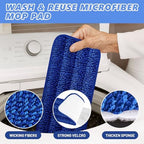 HOMTOYOU Microfiber Flat Mop with Sprayer: Spray Mop with 4 Washable Pads for Cleaning Multi-Surface Floors - 1Pcs 400+ML Refillable Bottle