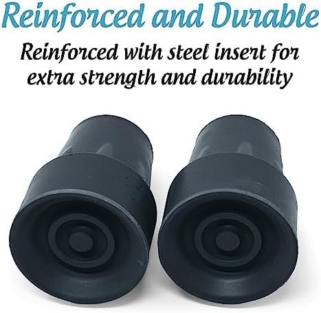 Crutch Comfort by Top Glides: Steel-Reinforced 7/8" Crutch Tips - 1 Pair