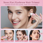 Nose Hair Trimmer for Women Rechargeable :2024 Upgrade 2 in 1 Nose Trimmer for Women, Painless Eyebrow & Facial Hair Trimmer- Dual-Edge Blades, IPX7 Waterproof, Portable for Easy Cleansing, Pink