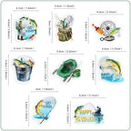 Ercadio 40Pcs Edible Sea Fishing Cupcake Toppers Edible Fishes Fishing Tools Cupcake Picks for Summer Outdoor Fishing Theme Baby Shower Fisherman Birthday Party Cake Decorations Supplies