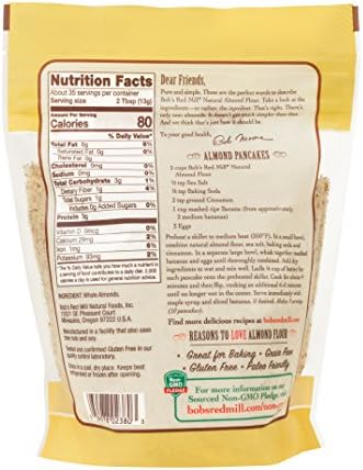 Bob's Red Mill Natural Almond Flour, 16oz (Pack of 4) - Non GMO, Vegan, Paleo Friendly, Keto Friendly, Kosher