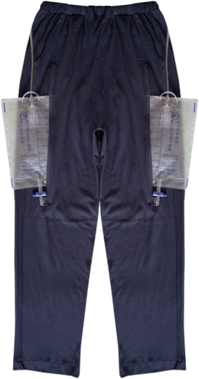 Lmaray Urine Bag Pants for Elderly/Men/Women, Incontinence Care Trousers, Catheter Leg Bag Pants with 2 Pockets