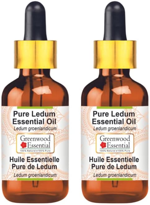 Greenwood Essential Pure Ledum Essential Oil (Ledum groenlandicum) Steam Distilled (Pack of Two) 15ml X 2 (1 oz)