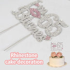 I'm 65th Birthday Pink Rhinestone Cake Topper - Happy 65th Birthday Cheers to 65 Years Old Bday Party Metal Sparkly Food Centerpieces Topper Funny Decorations Sign.