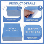 Vuzvuv 52 Pack Silver Foil Happy Birthday Cocktail Napkins - Birthday Party Dinner Hand Napkin for Party Supplies Decorations Table Decor for women man(5" Folded 3 Ply-Navy Blue)